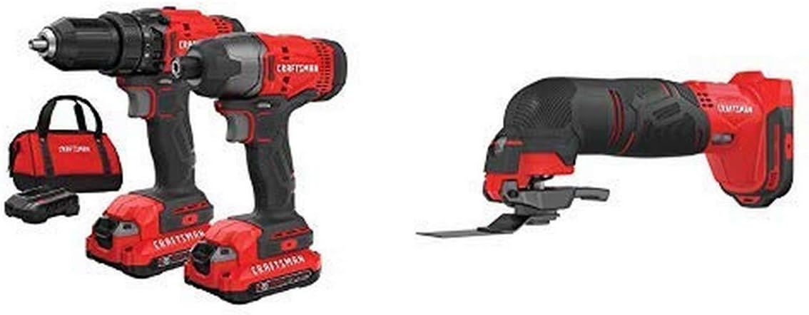 V20 MAX Cordless Drill and Impact Driver Power Tool Combo Kit with 2 Batteries and Charger