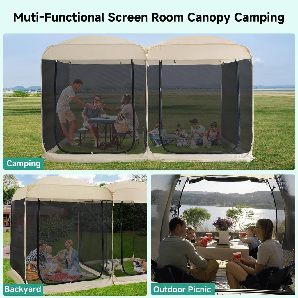 Alvantor Screen House Gazebo Pop Up Igloo Screened Canopy Tent with Mosquito Netting Sides