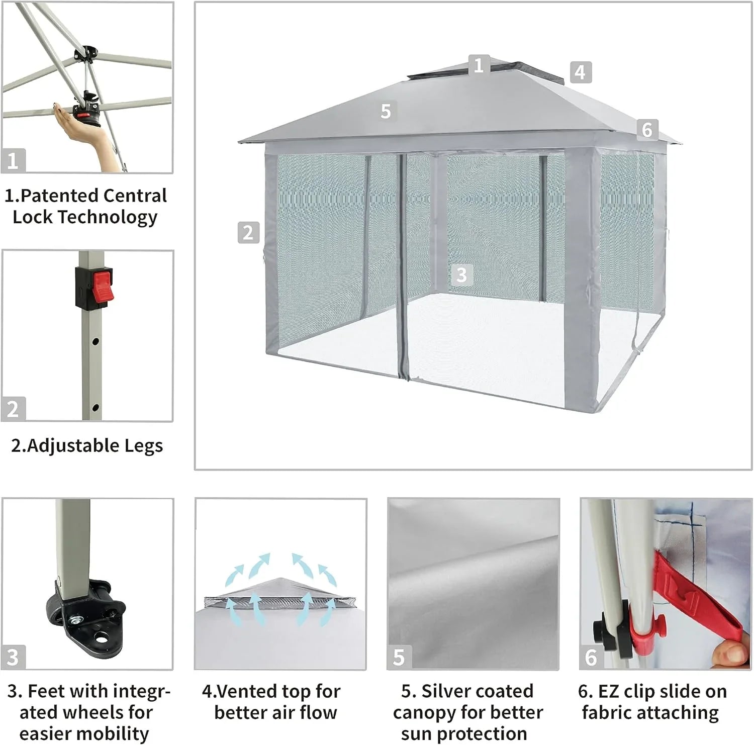 CROWN SHADES 13x13 Pop Up Gazebo Canopy Tent Gazebos on Clearance Outdoor Gazebo