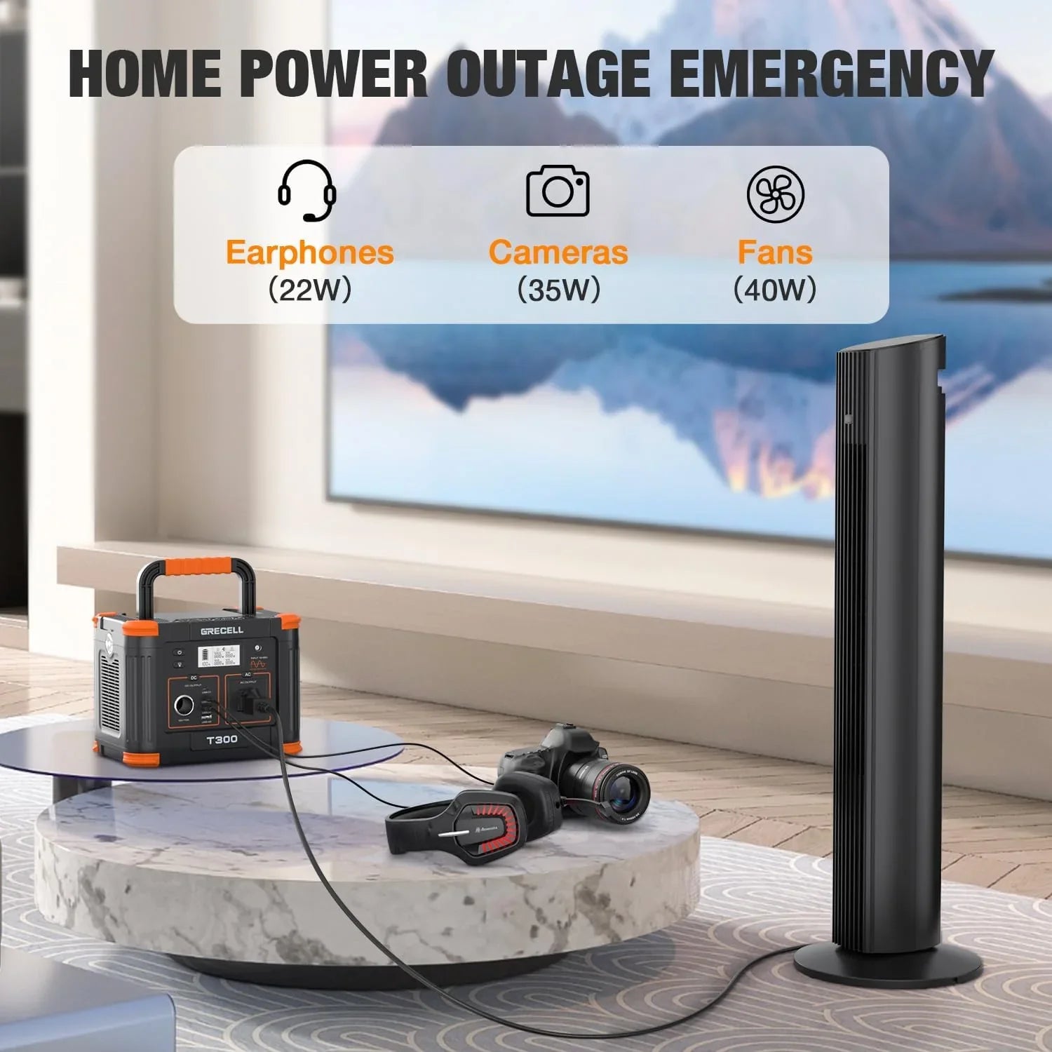 Portable Power Station 300W (Peak 600W) 230.88Wh Solar Generator 60W USB-C PD Output