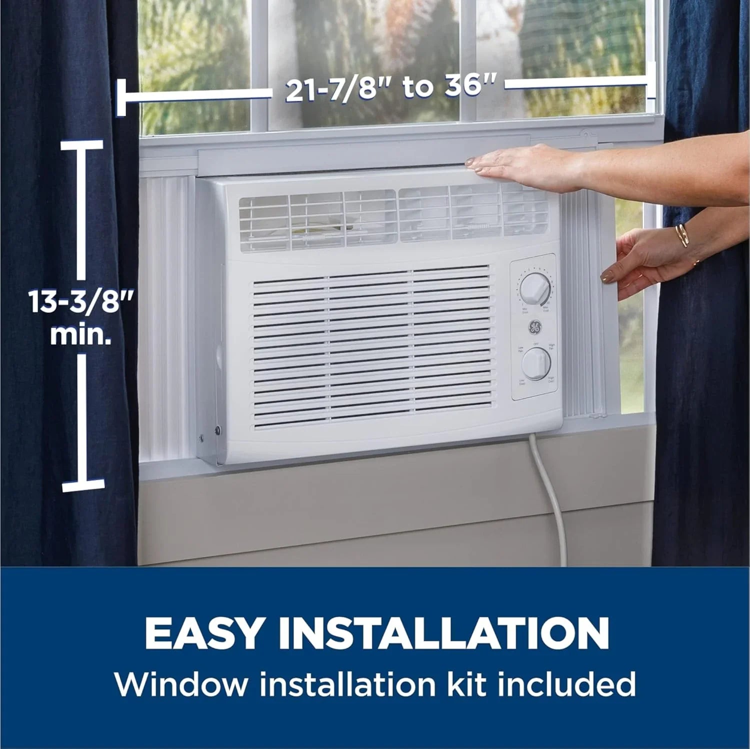 GE Window Air Conditioner Unit 6,000 BTU for Small Rooms up to 250 sq ft. with Adjustable Fan