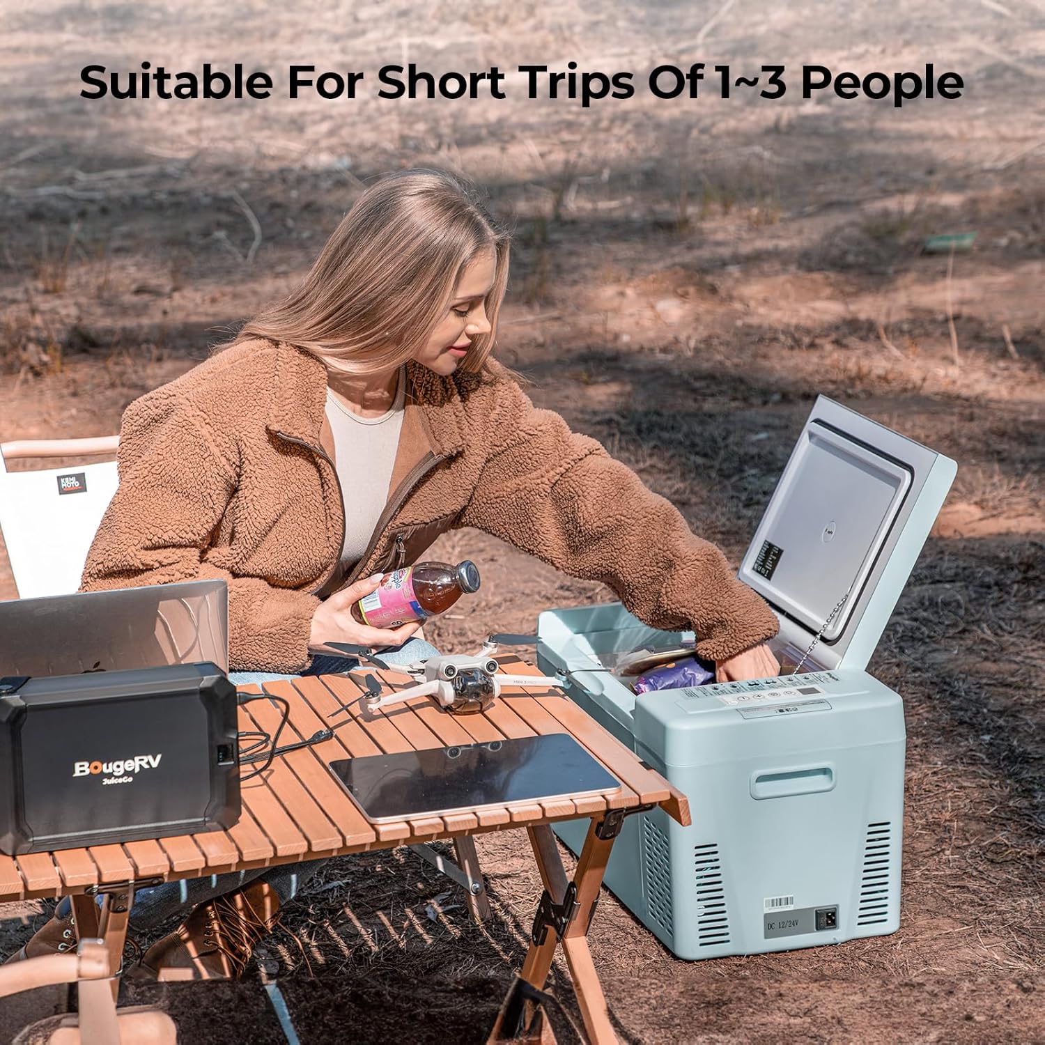 BougeRV 12 Volt Refrigerator 12V Car Fridge 23 Quart Portable Freezer Compressor Cooler