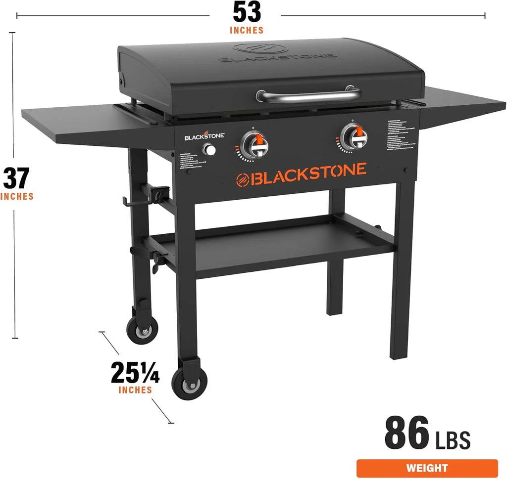 Blackstone 1883 Original 28 Griddle with Integrated Protective Hood and Counter Height Side Shelves