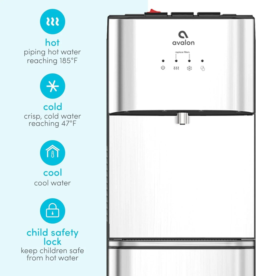 Avalon A3F Bottom Loading Water Cooler Dispenser BioGuard-3 Temperature Settings-UL-Filtered