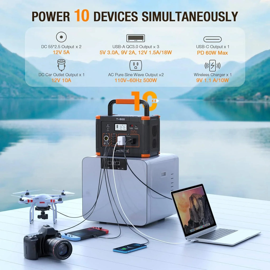 Portable Power Station 300W (Peak 600W) 230.88Wh Solar Generator 60W USB-C PD Output