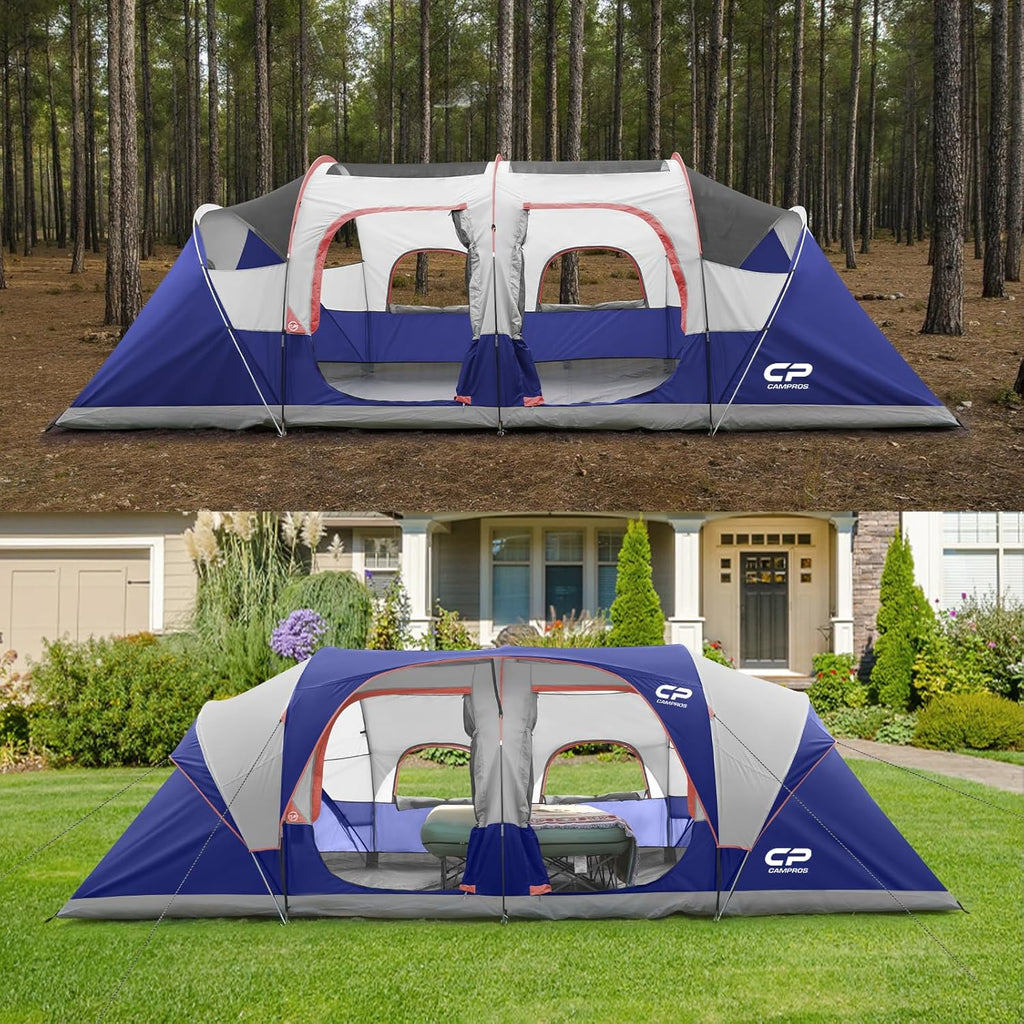 CAMPROS CP Tent 12-Person-Camping-Tents 3 Room Family Tents Waterproof Family Tent