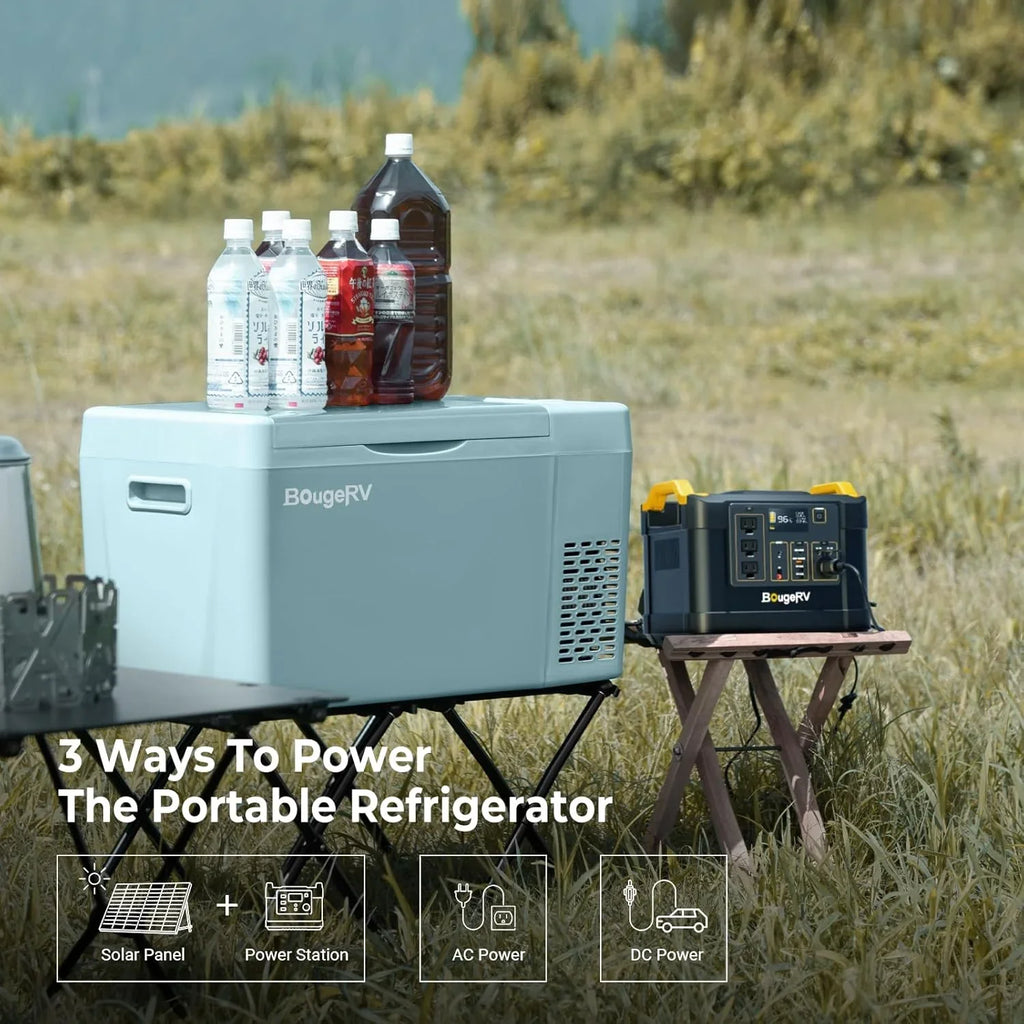 BougeRV 12 Volt Refrigerator 12V Car Fridge 23 Quart Portable Freezer Compressor Cooler