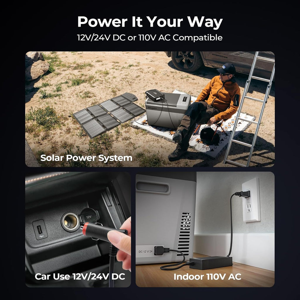 BougeRV 12 Volt Refrigerator 12V Car Fridge 23 Quart Portable Freezer Compressor Cooler