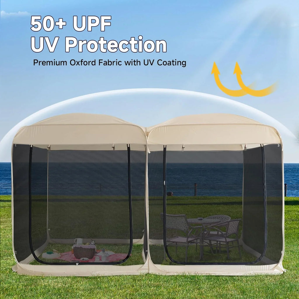 Alvantor Screen House Gazebo Pop Up Igloo Screened Canopy Tent with Mosquito Netting Sides
