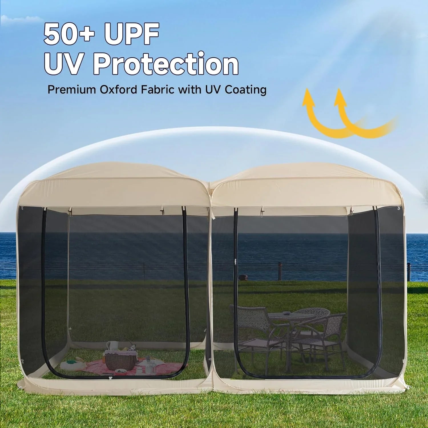 Alvantor Screen House Gazebo Pop Up Igloo Screened Canopy Tent with Mosquito Netting Sides