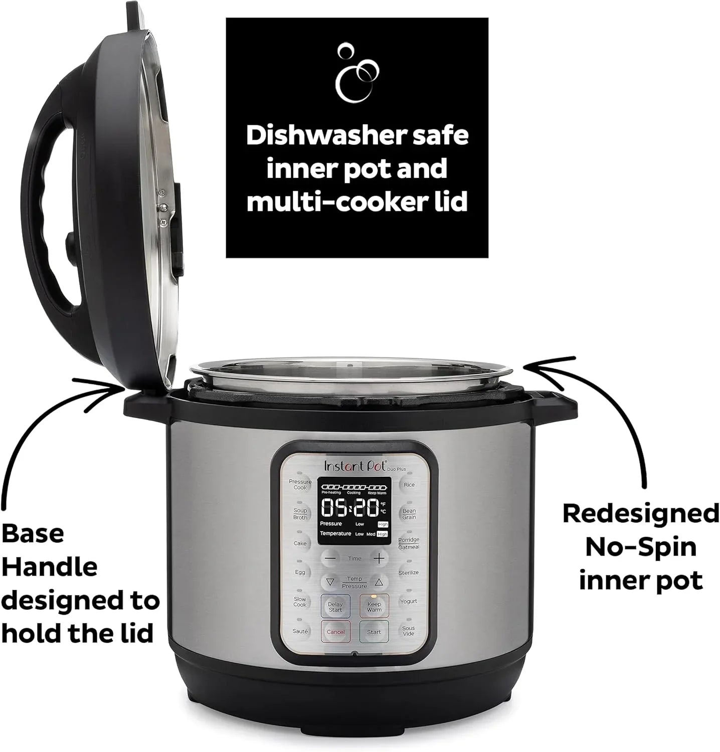 9-in-1 Multicooker Pressure Cooker Slow Cook Rice Maker Steamer Sauté Yogurt Warmer Sterilizer