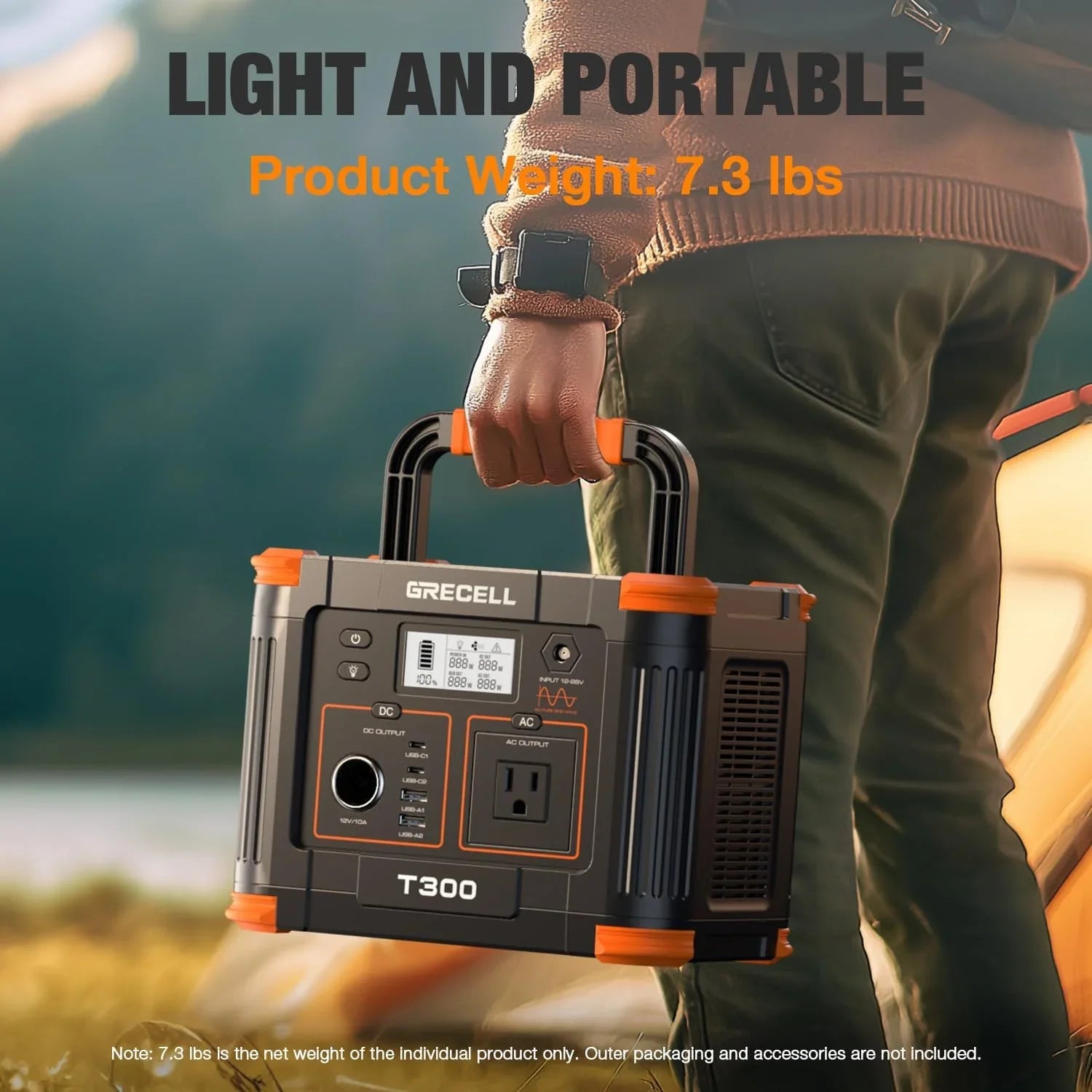 Portable Power Station 300W (Peak 600W) 230.88Wh Solar Generator 60W USB-C PD Output
