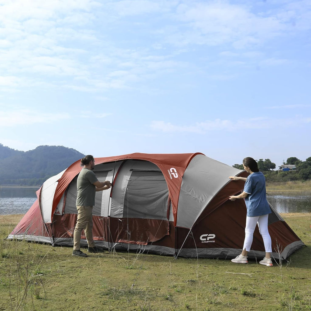 CAMPROS CP Tent 12-Person-Camping-Tents 3 Room Family Tents Waterproof Family Tent