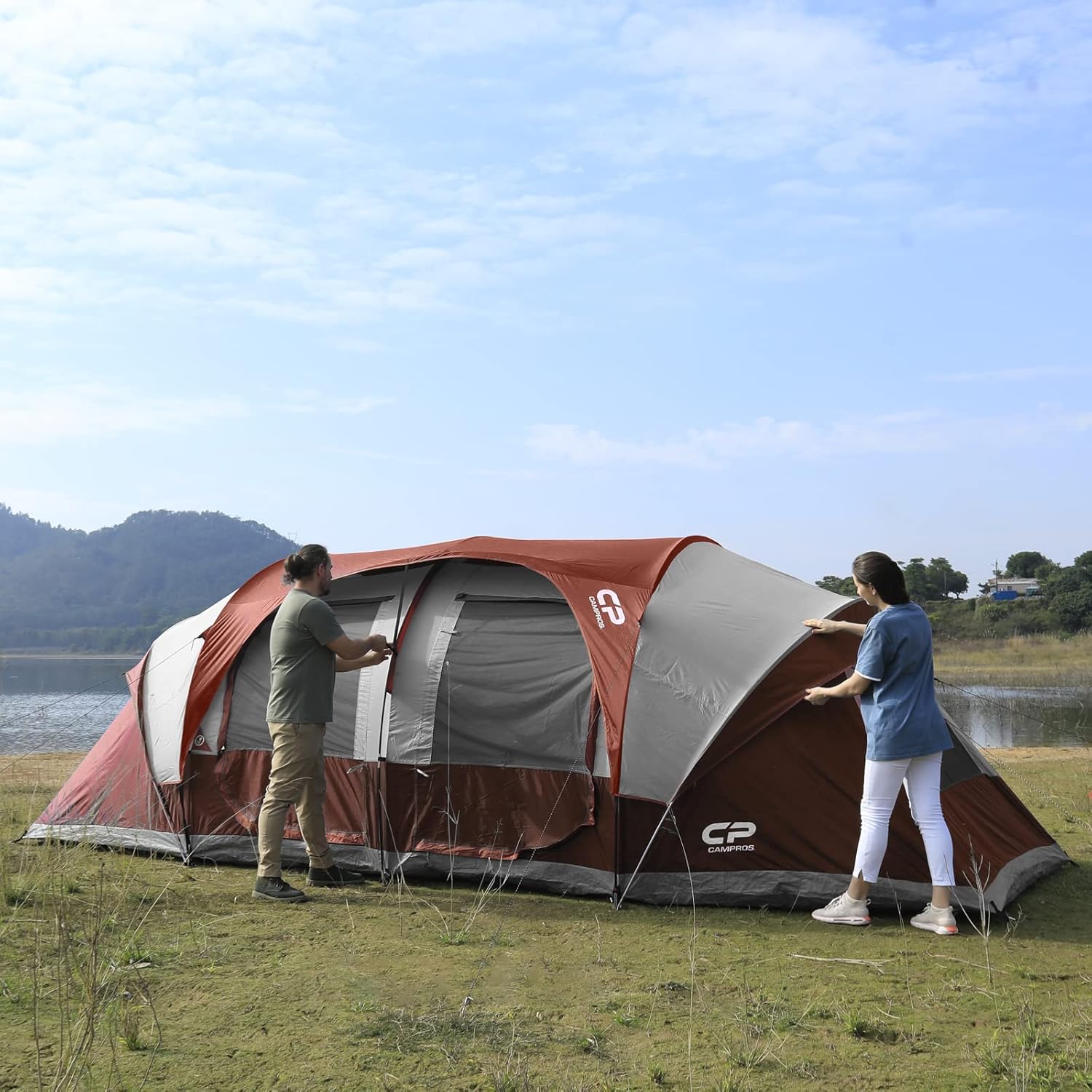 CAMPROS CP Tent 12-Person-Camping-Tents 3 Room Family Tents Waterproof Family Tent