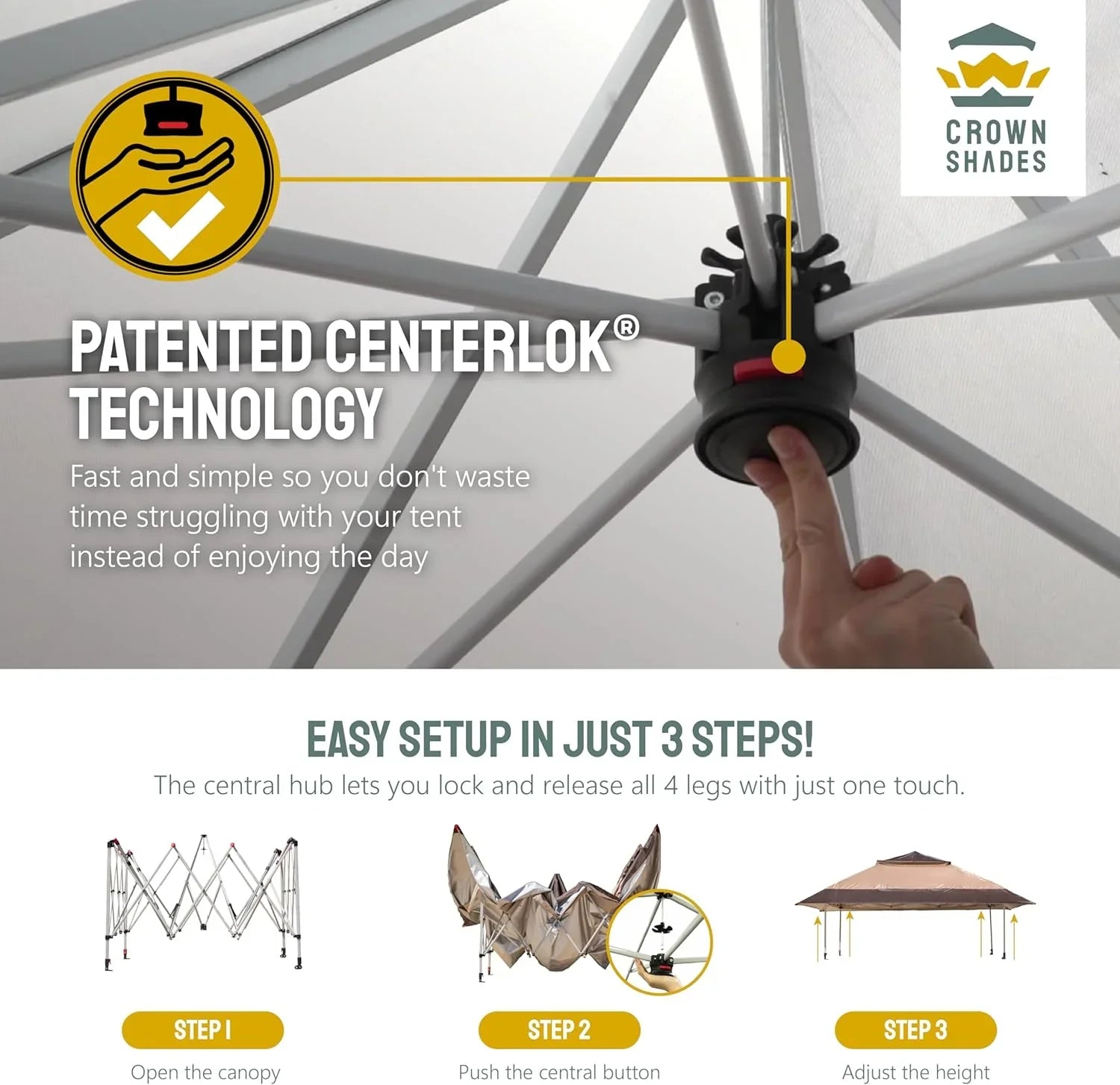 CROWN SHADES 13x13 Pop Up Gazebo Canopy Tent Gazebos on Clearance Outdoor Gazebo