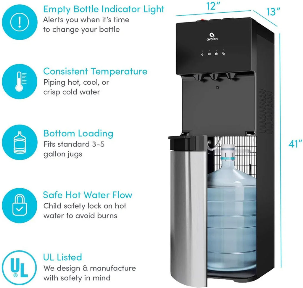 Avalon Bottom Loading Water Cooler Water Dispenser with BioGuard 3 Temperature Settings