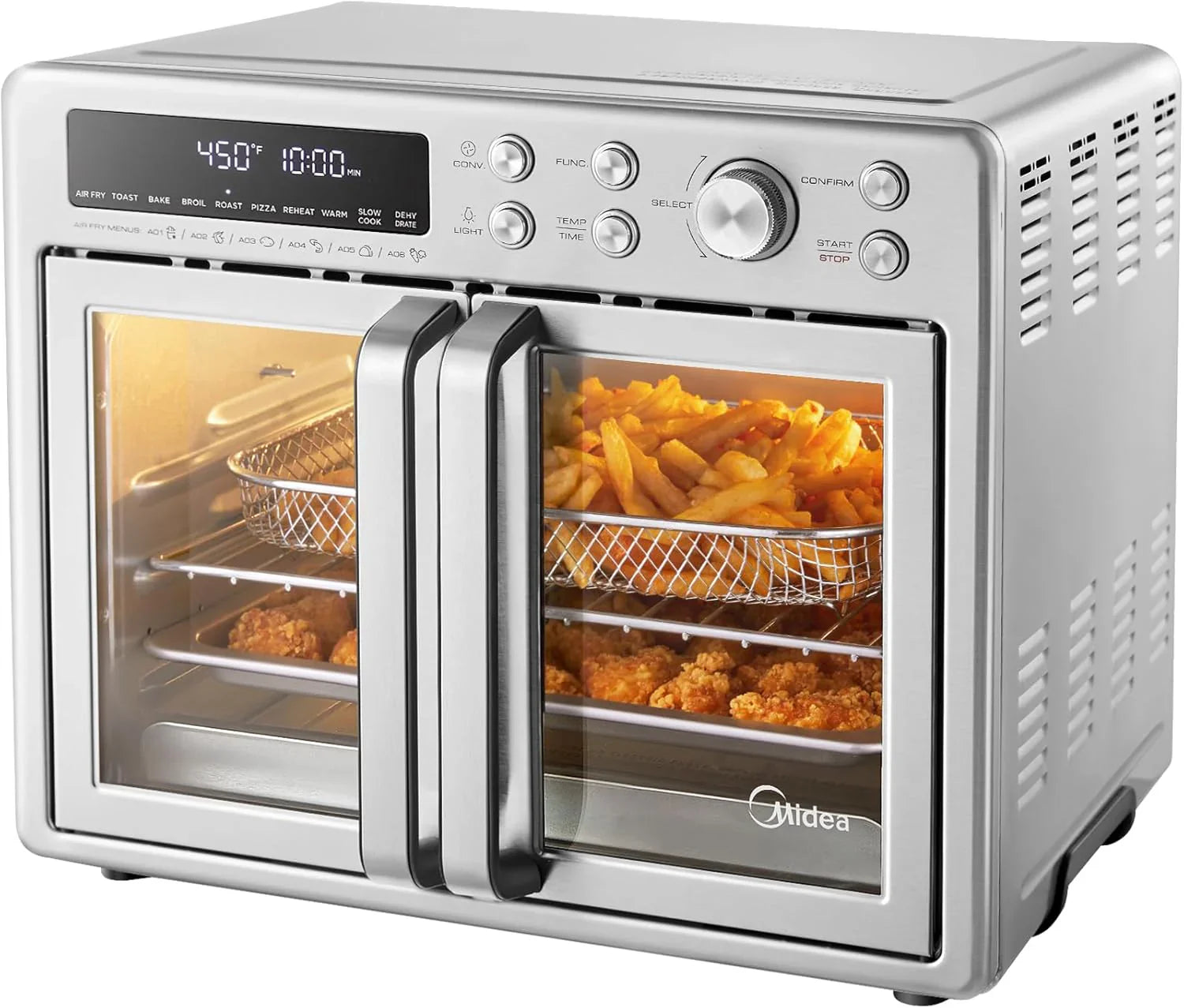 Flexify French Door Toaster Oven Air Fryer Combo 26.4 QT Extra Large Air Fryer Countertop