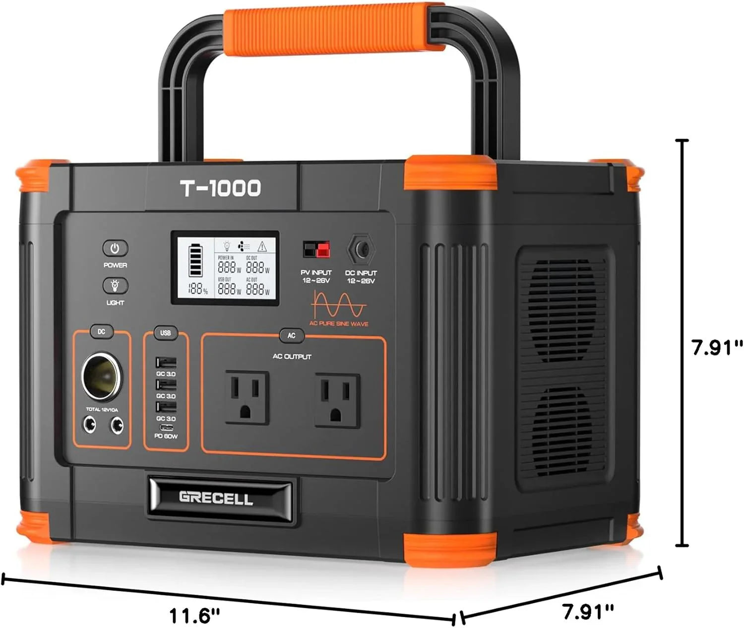 Portable Power Station 300W (Peak 600W) 230.88Wh Solar Generator 60W USB-C PD Output