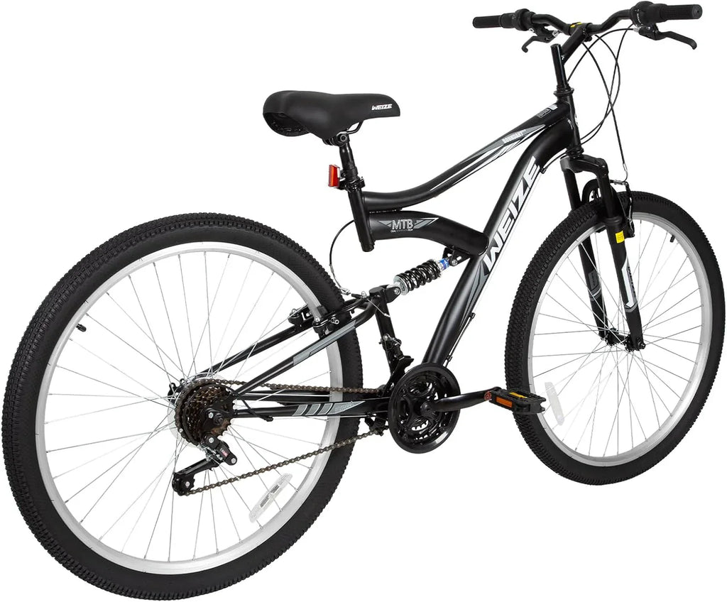 WEIZE Mountain Bike 26 27.5 inch Outdoor Hybrid Bikes 18-Speed High-Carbon Steel Full Suspension