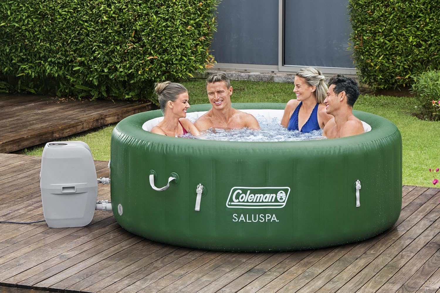 Bestway Palm Springs 4 to 6 Person EnergySense Smart AirJet Plus Inflatable Hot Tub Outdoor Spa