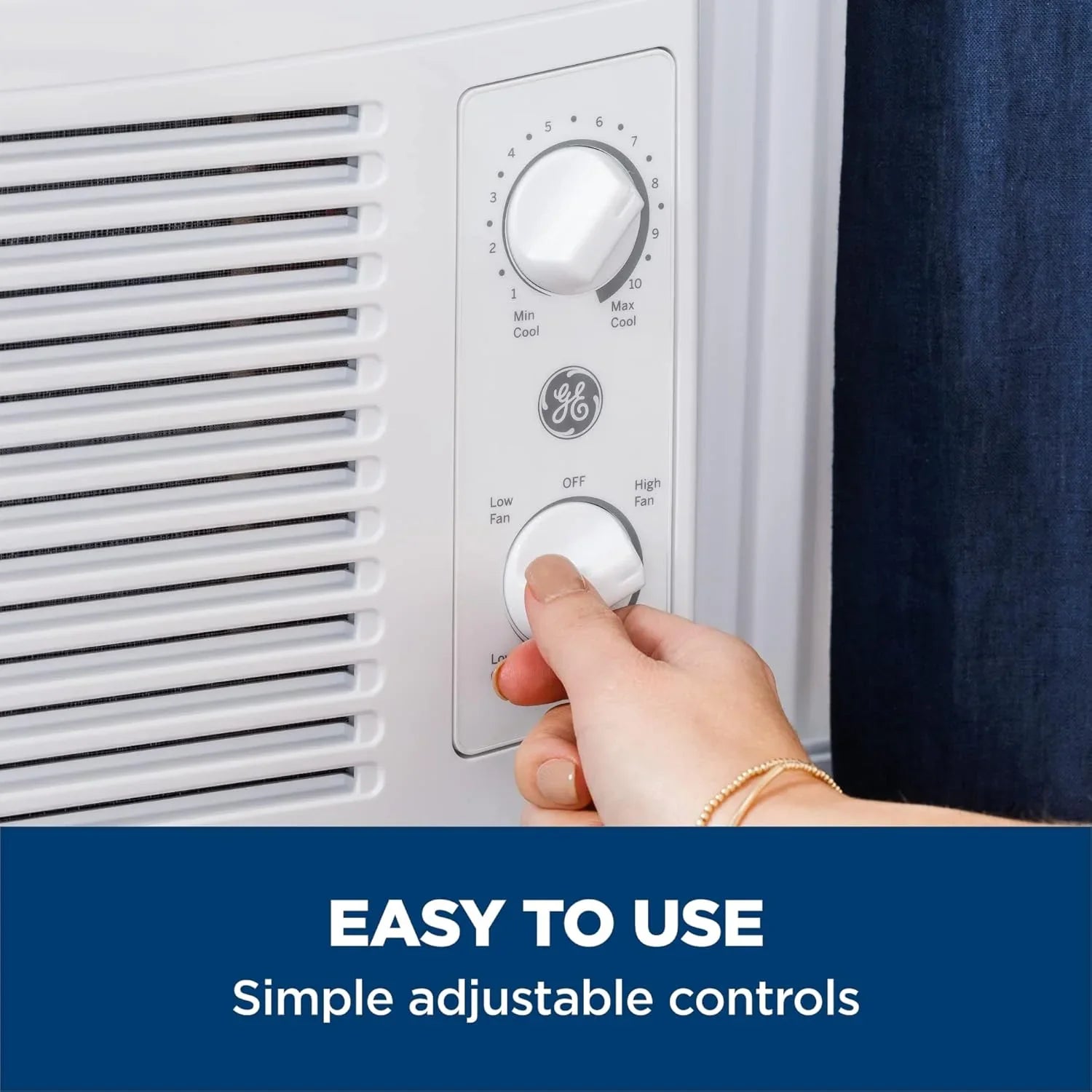 GE Window Air Conditioner Unit 6,000 BTU for Small Rooms up to 250 sq ft. with Adjustable Fan