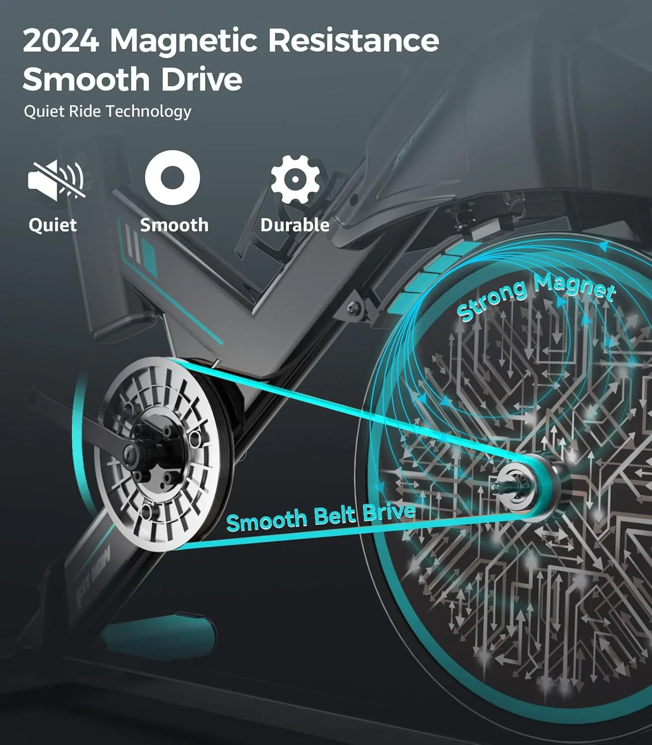 pooboo Exercise Bike Adjustable Magnetic/Brake Pad Resistance Silent Belt Drive Cycling Bike