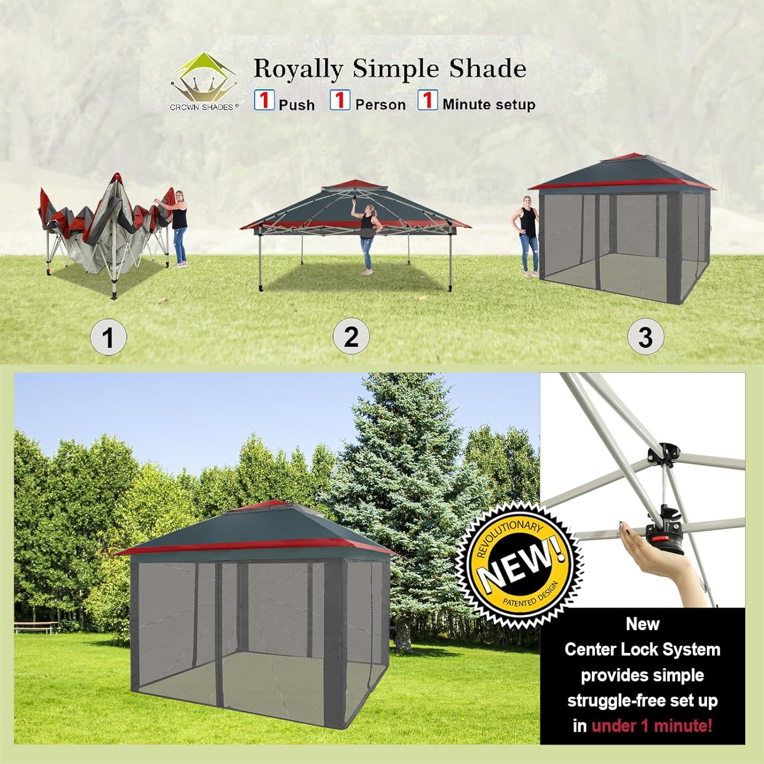 CROWN SHADES 13x13 Pop Up Gazebo Canopy Tent Gazebos on Clearance Outdoor Gazebo