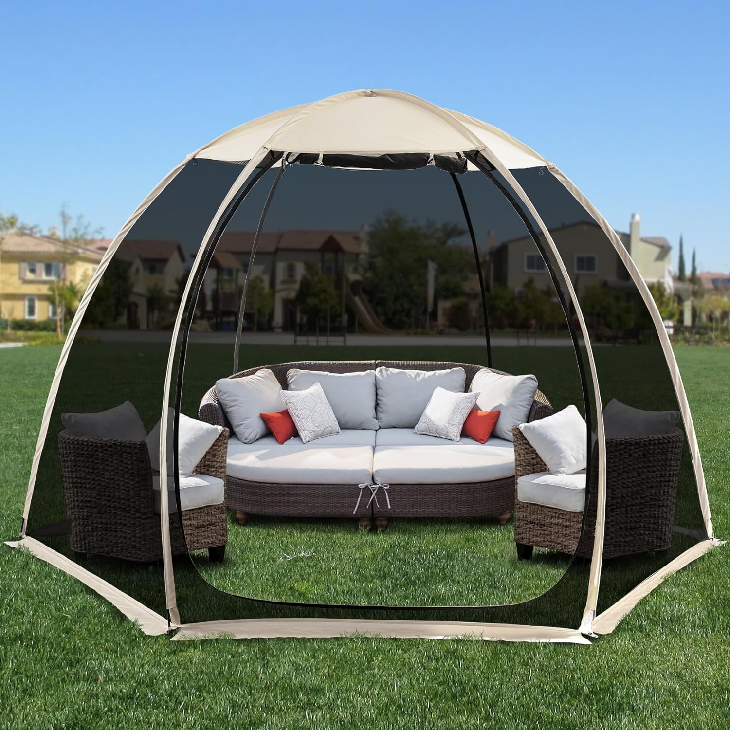 Alvantor Screen House Gazebo Pop Up Igloo Screened Canopy Tent with Mosquito Netting Sides