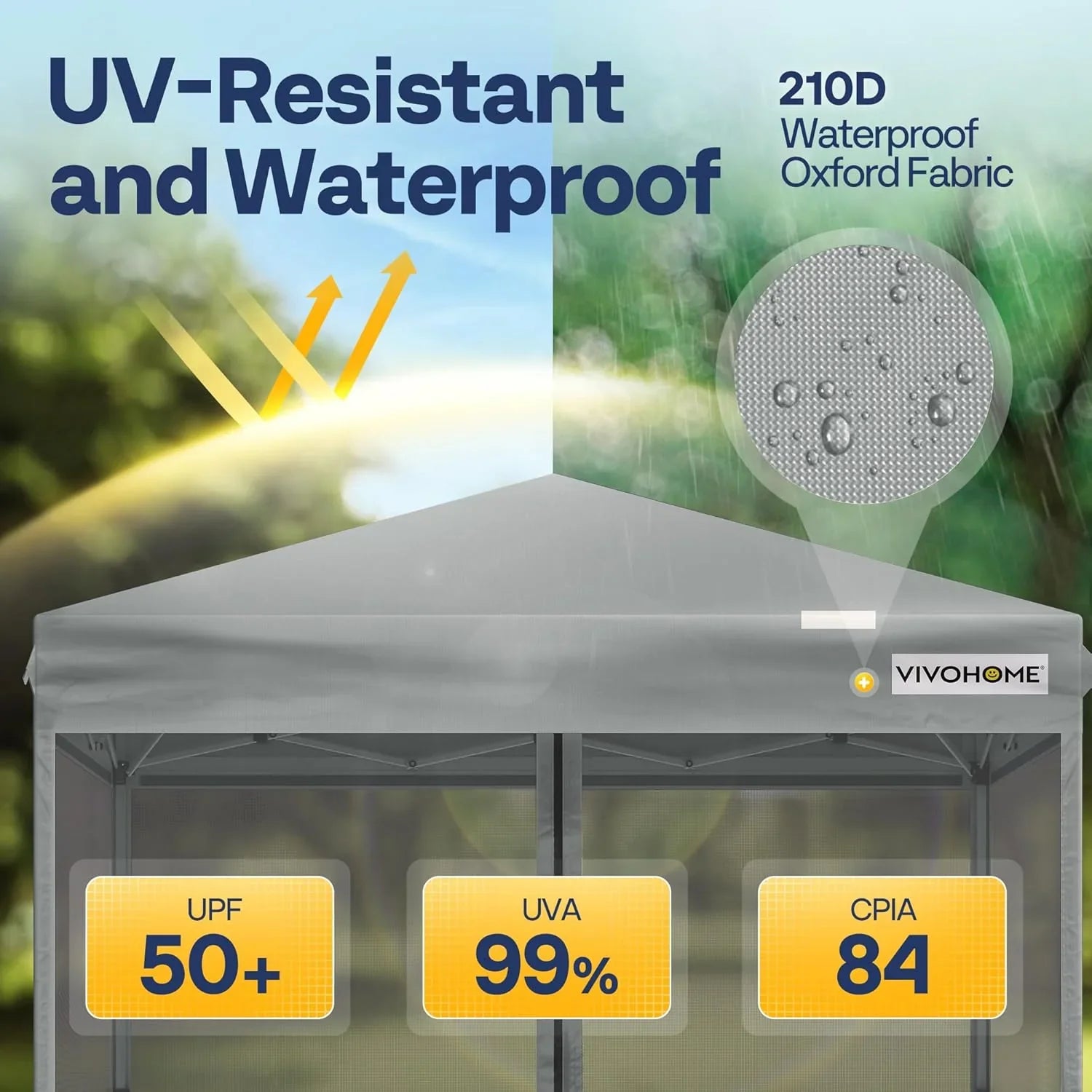 10x10ft Easy Pop-Up Canopy Outdoor Screen Tent with Mosquito Netting 2 Zipper Doors Roller Bag