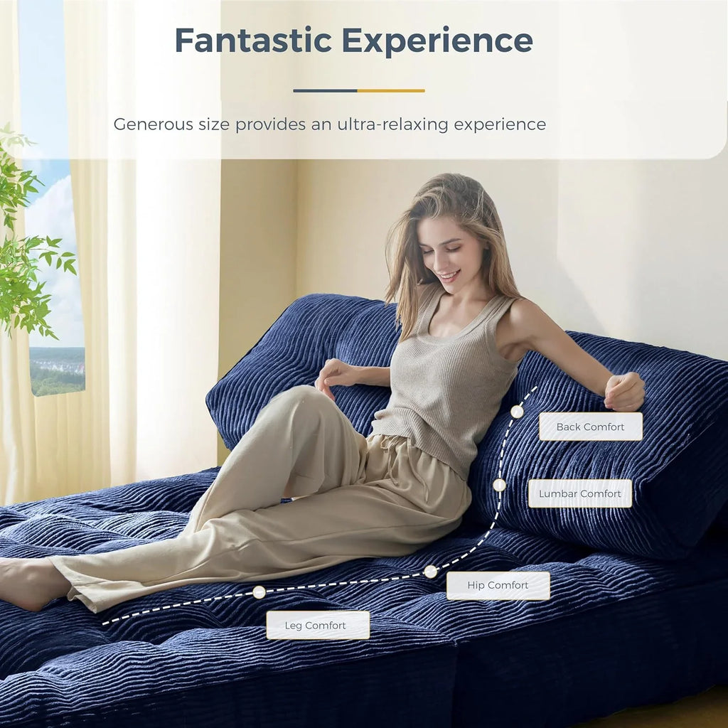 MAXYOYO Folding Sofa Bed Convertible Sleeper Chair with Pillow Foldable Mattress with Back Support