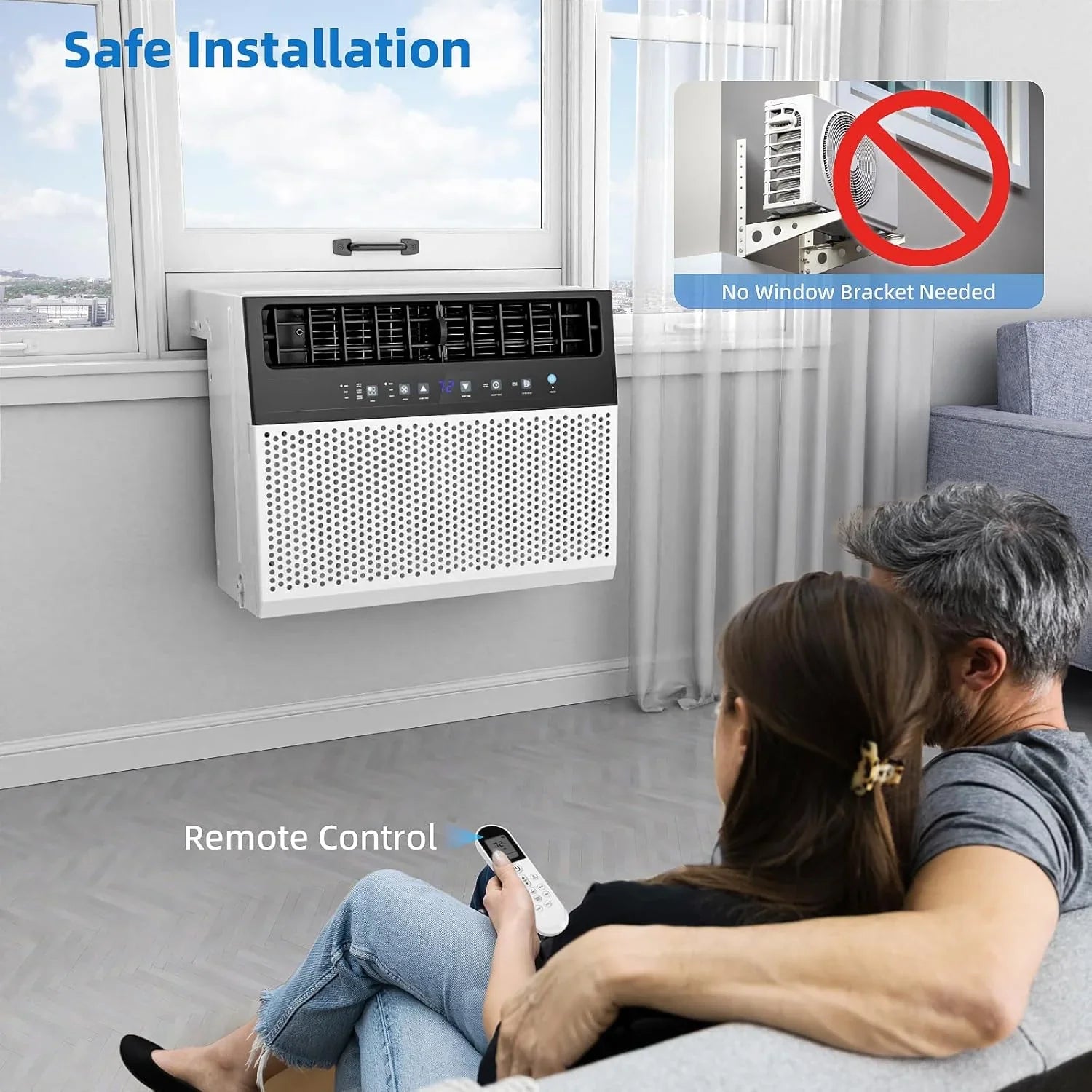 Antarctic Star 12,000 BTU U-Shaped Window Air Conditioner Unit Cools up to 550 Sq.Ft. with 6 Modes