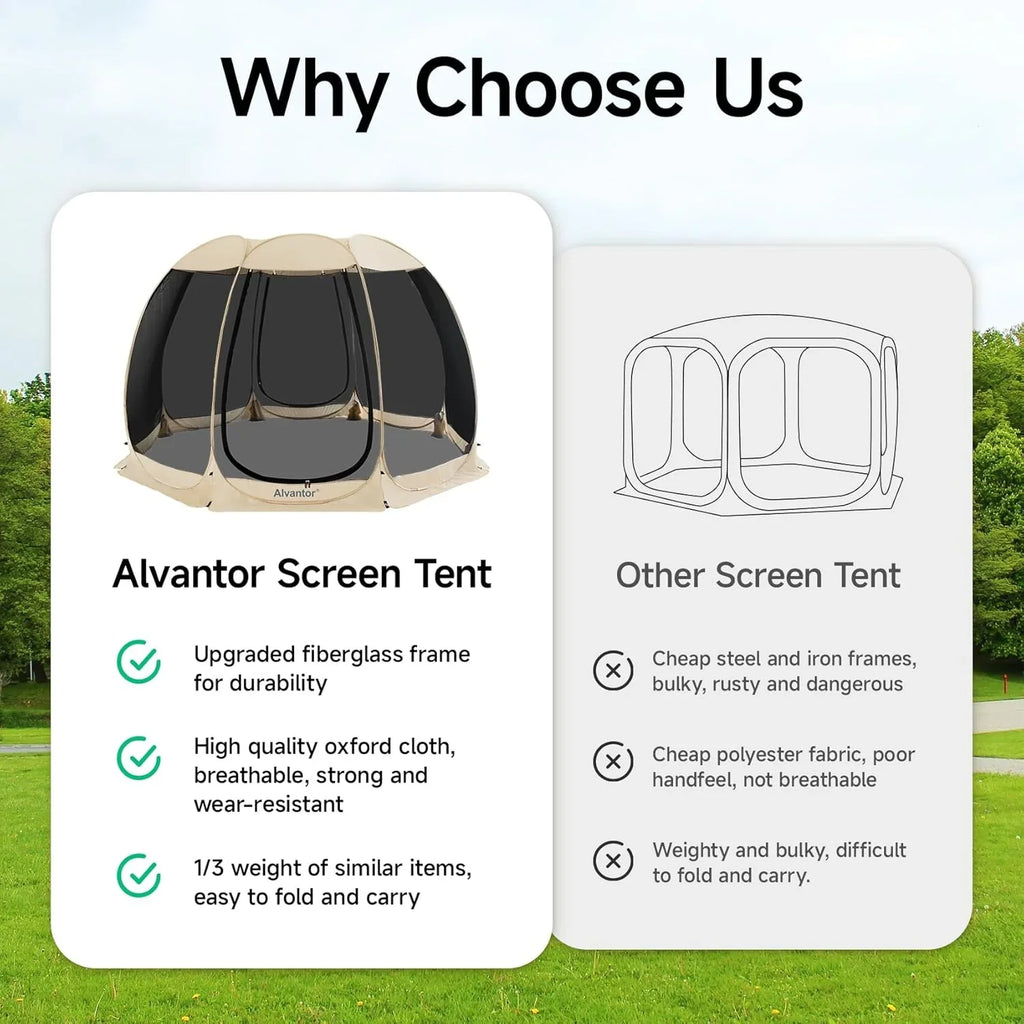 Alvantor Screen House Gazebo Pop Up Igloo Screened Canopy Tent with Mosquito Netting Sides