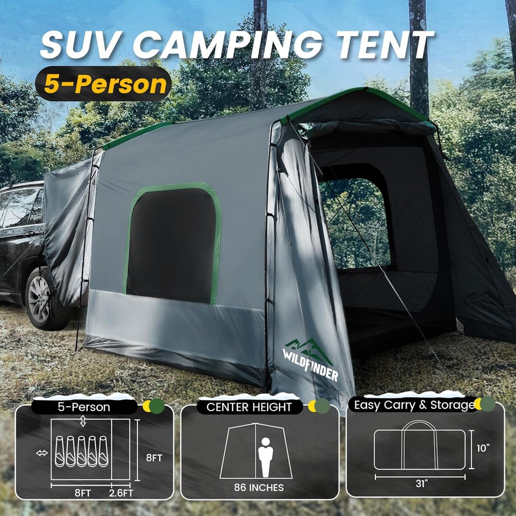 SUV Tent 5-9 Person Rectangle Car Tent for Family Waterproof Windproof for Car Camping Tents