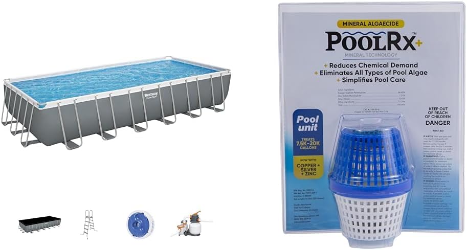 Power Steel 14' x 8'2" x 39.5" Oval Above Ground Pool Set Includes 530gal Filter Pump Ladder