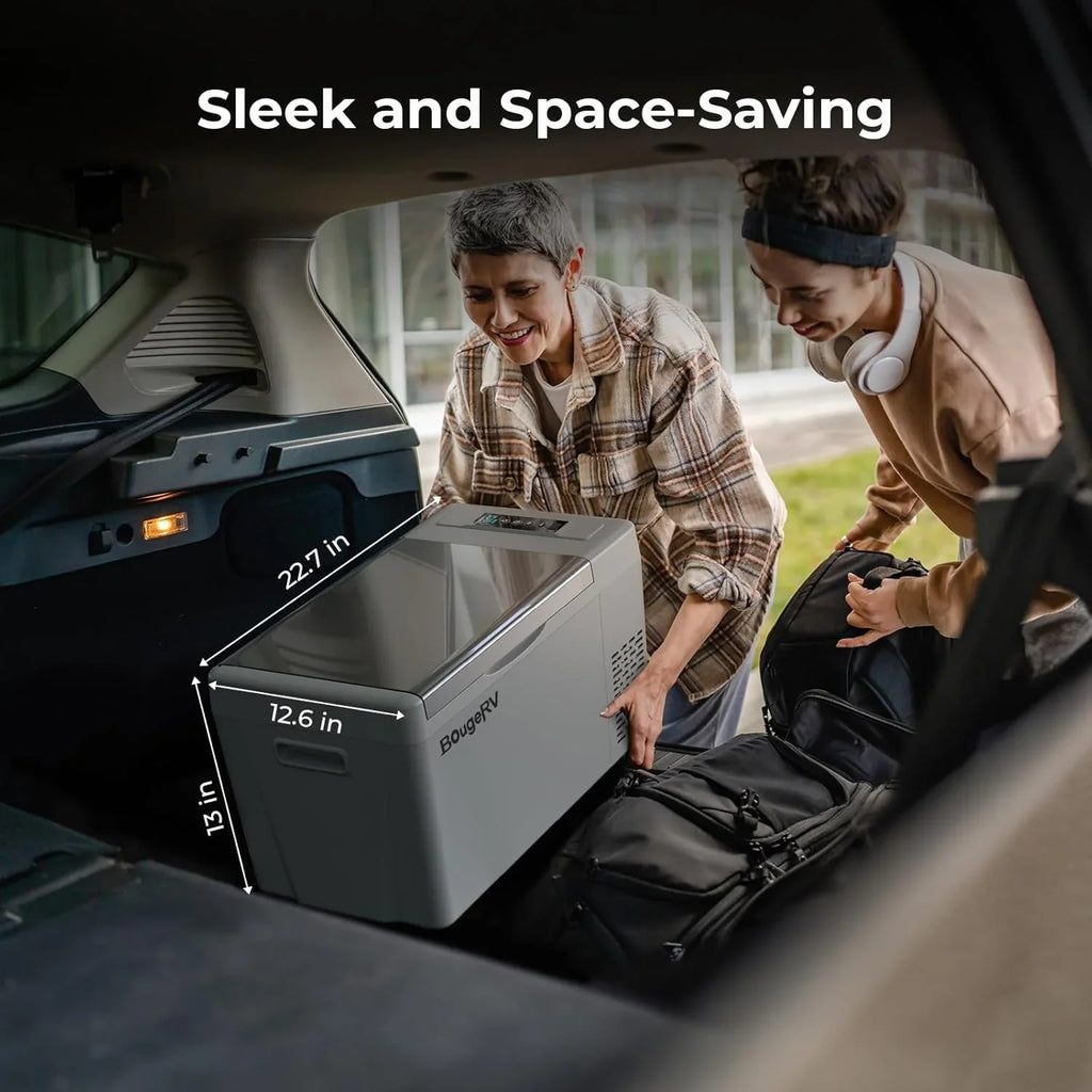 BougeRV 12 Volt Refrigerator 12V Car Fridge 23 Quart Portable Freezer Compressor Cooler
