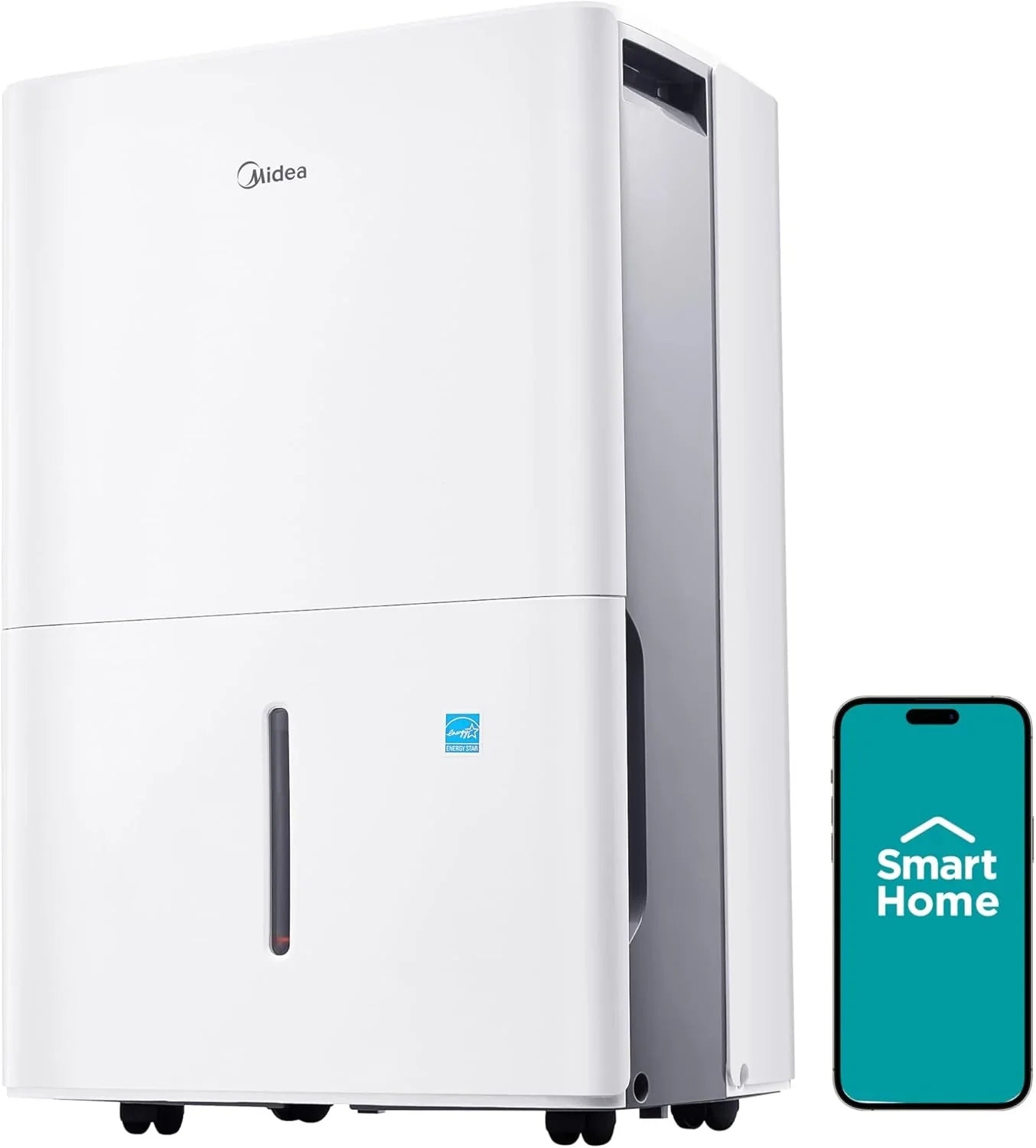 Midea 4,500 Sq. Ft. Dehumidifier Pump Included Energy Star Certified 50 Pint Ideal For Basements