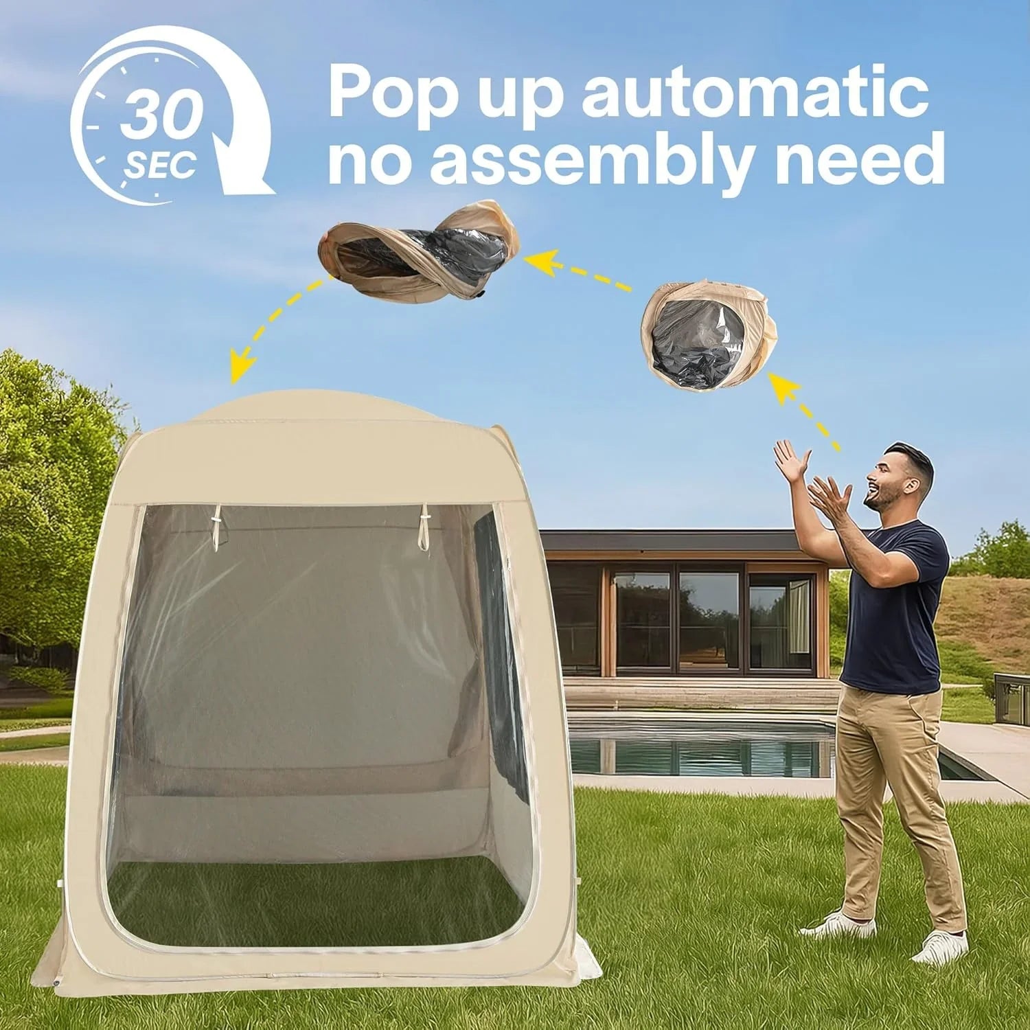 Alvantor Screen House Gazebo Pop Up Igloo Screened Canopy Tent with Mosquito Netting Sides