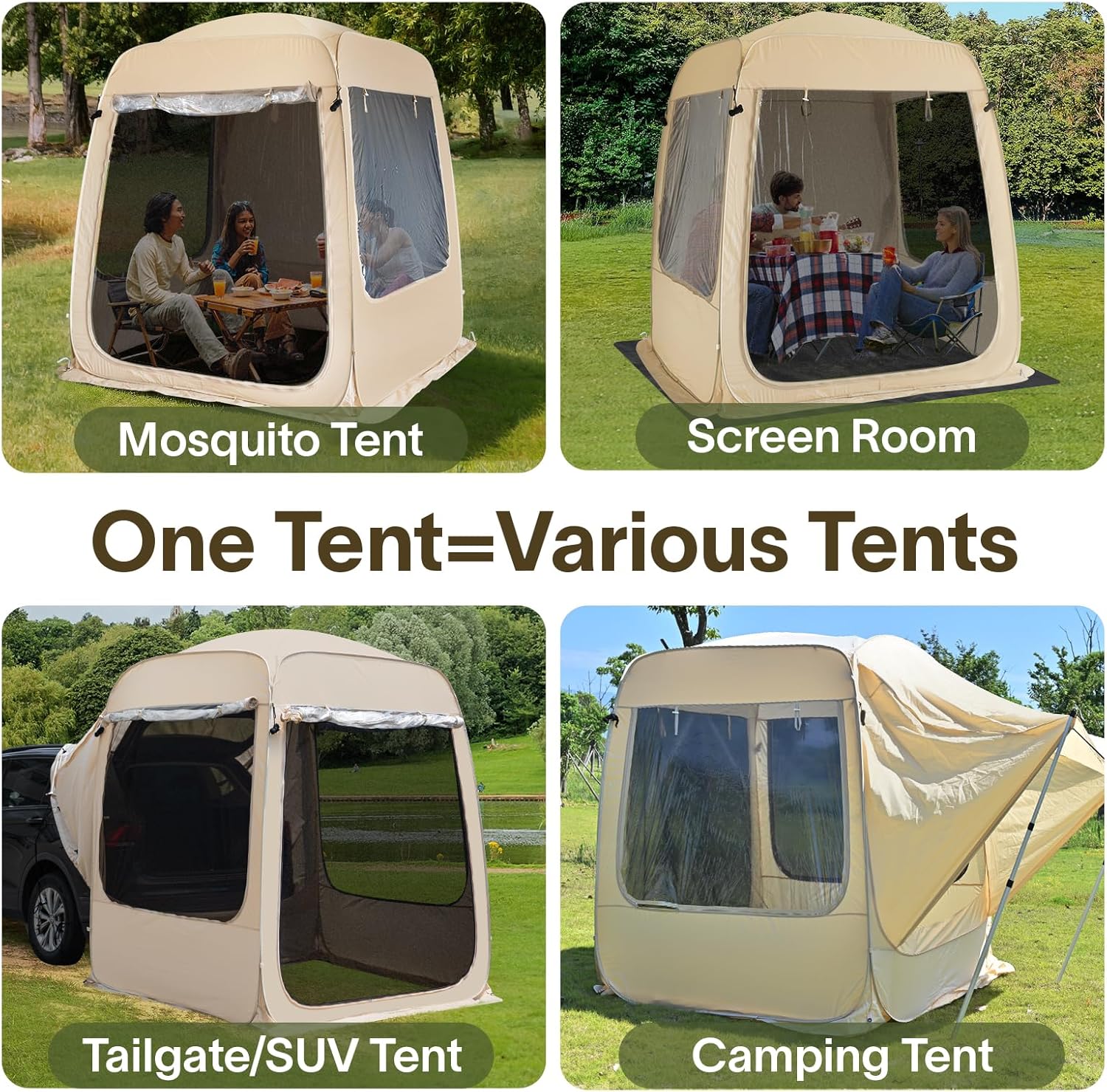 Alvantor Screen House Gazebo Pop Up Igloo Screened Canopy Tent with Mosquito Netting Sides