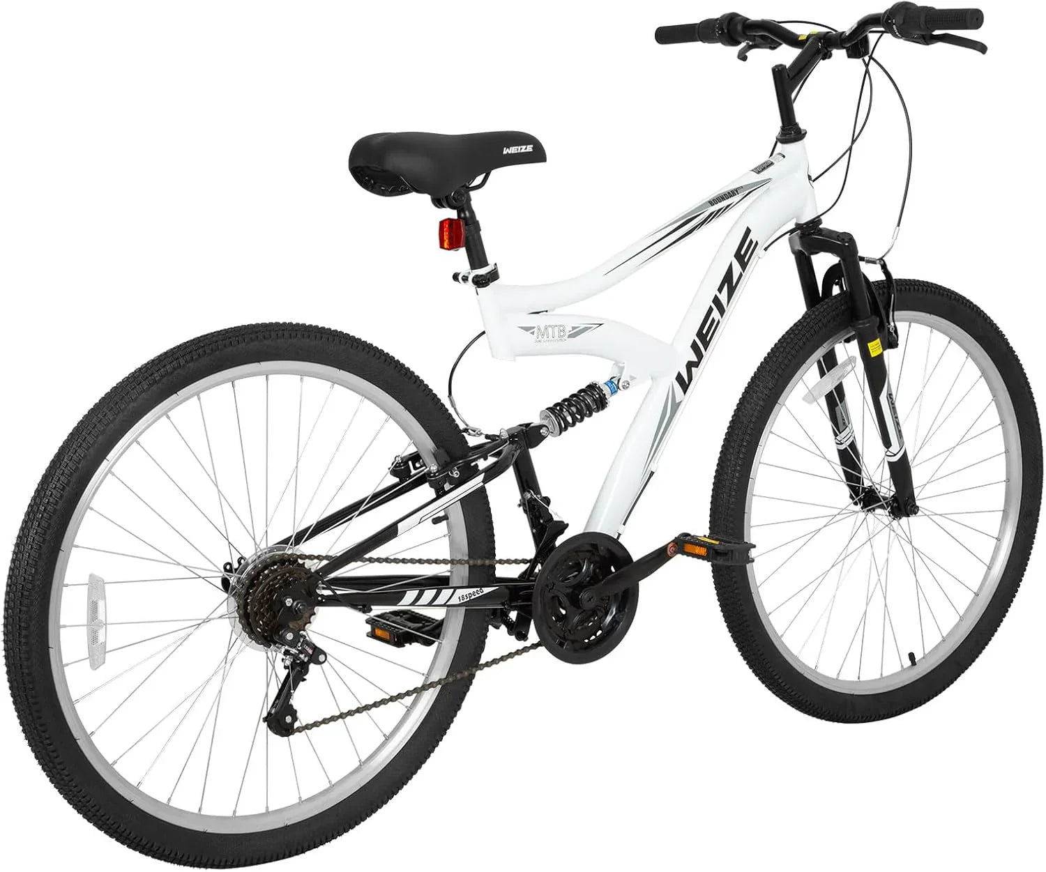 WEIZE Mountain Bike 26 27.5 inch Outdoor Hybrid Bikes 18-Speed High-Carbon Steel Full Suspension