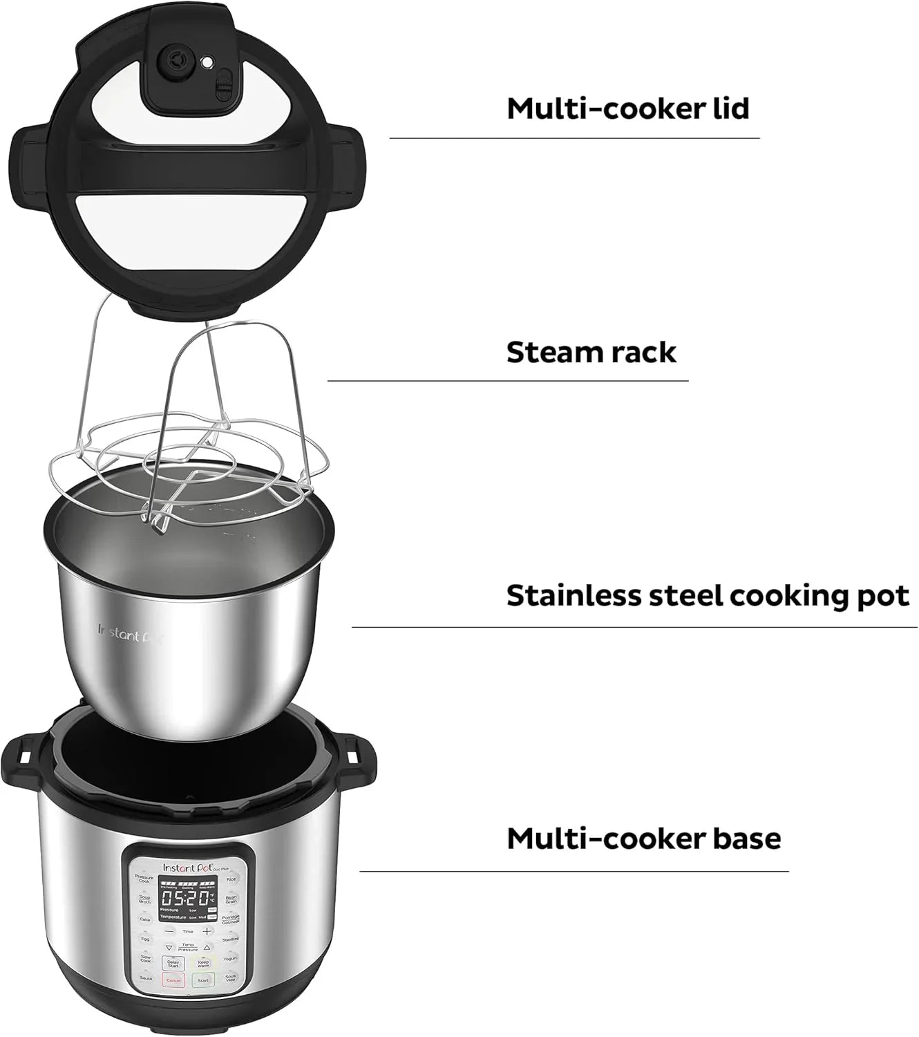 9-in-1 Multicooker Pressure Cooker Slow Cook Rice Maker Steamer Sauté Yogurt Warmer Sterilizer