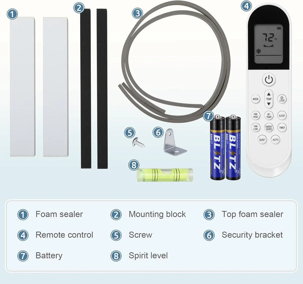 Antarctic Star 12,000 BTU U-Shaped Window Air Conditioner Unit Cools up to 550 Sq.Ft. with 6 Modes