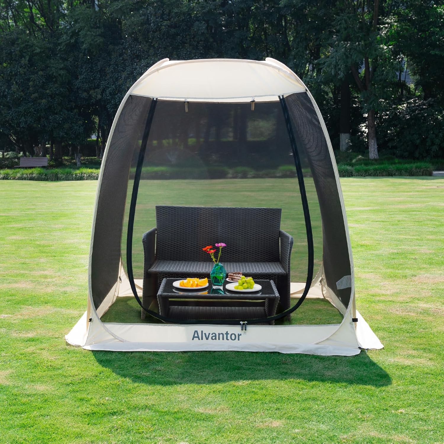Alvantor Screen House Gazebo Pop Up Igloo Screened Canopy Tent with Mosquito Netting Sides