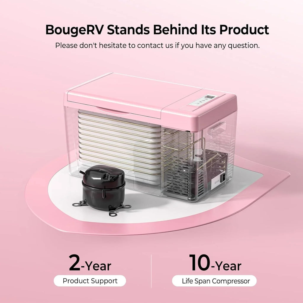 BougeRV 12 Volt Refrigerator 12V Car Fridge 23 Quart Portable Freezer Compressor Cooler