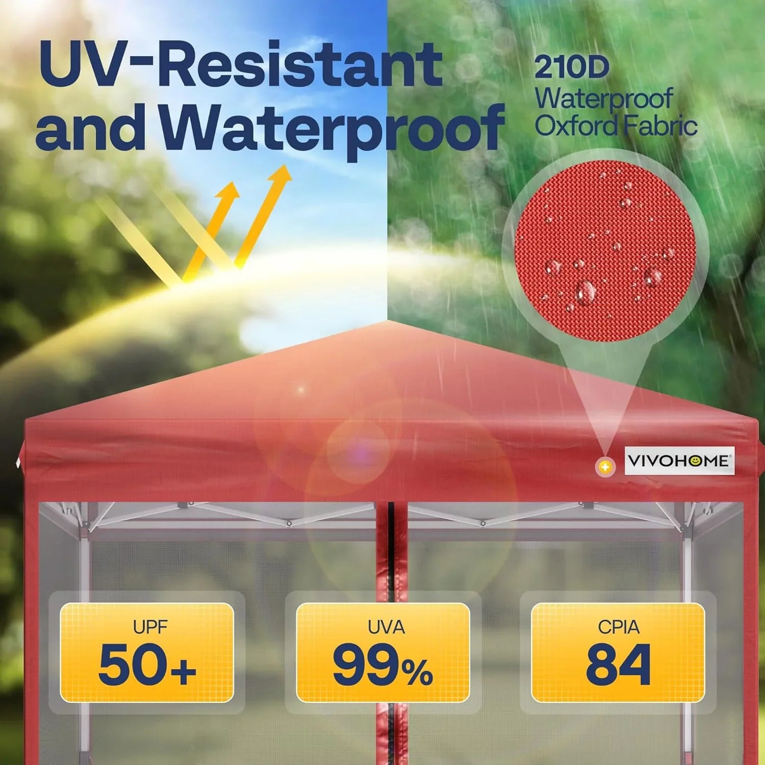 10x10ft Easy Pop-Up Canopy Outdoor Screen Tent with Mosquito Netting 2 Zipper Doors Roller Bag