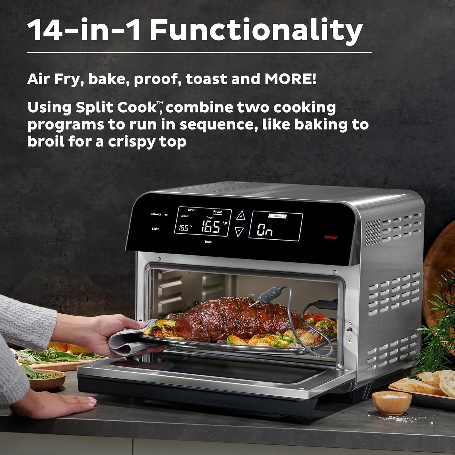 Instant Pot Omni Plus 19QT/18L Toaster Oven Air Fryer 10-in-1 Functions Fits 12" Pizza Crisp Broil