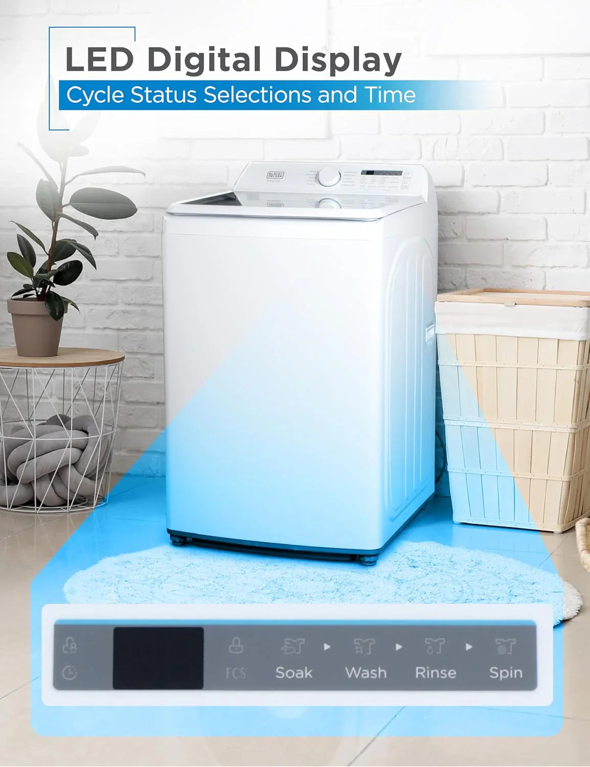 Portable Washer 6.6 lb. Capacity Washing Machine for Homes & Apartments 5 Wash Cycles