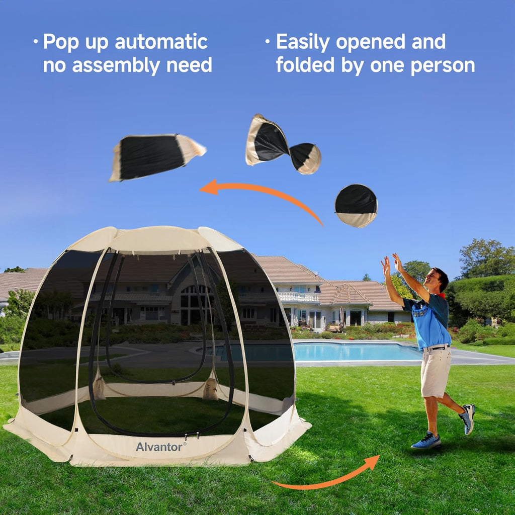 Alvantor Screen House Gazebo Pop Up Igloo Screened Canopy Tent with Mosquito Netting Sides