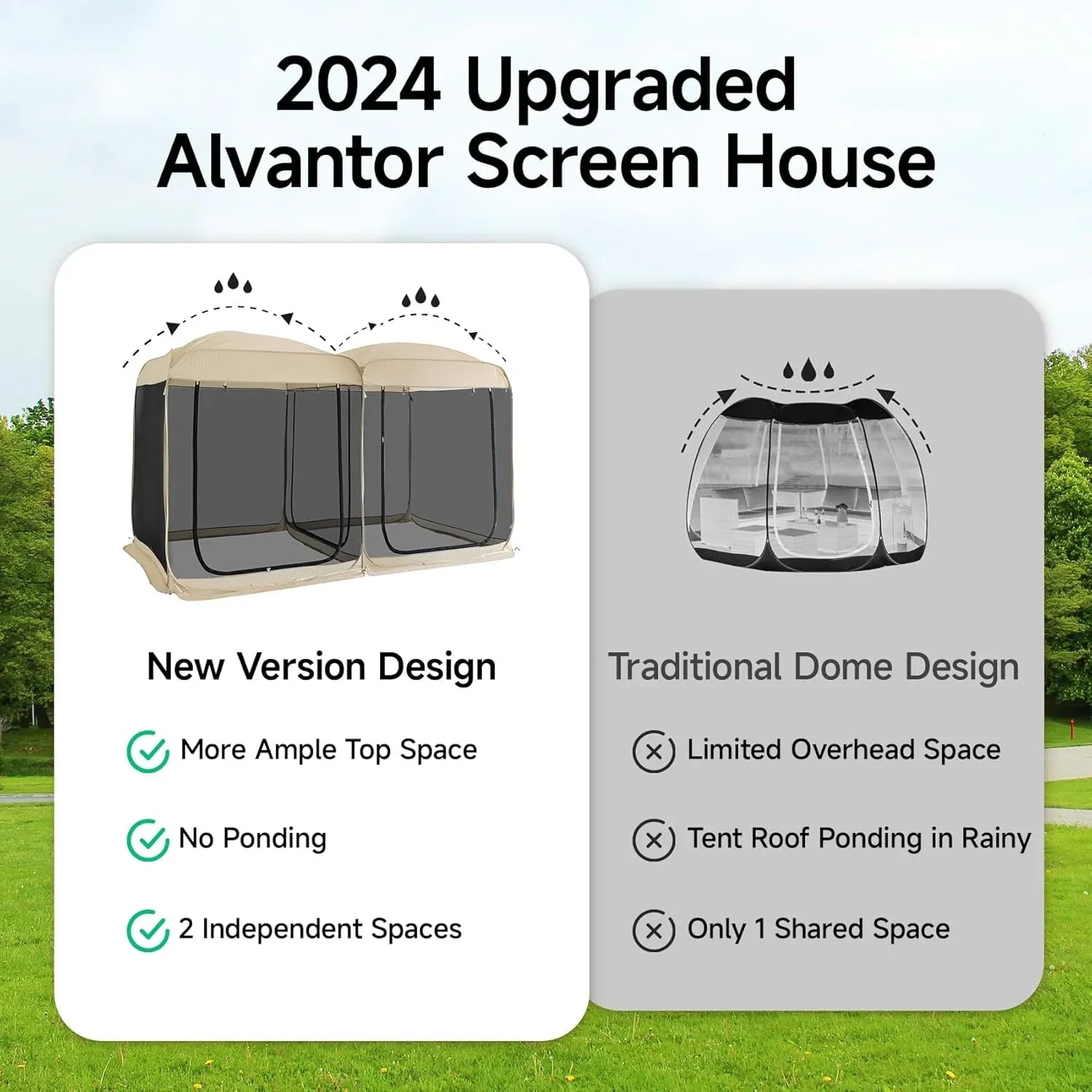 Alvantor Screen House Gazebo Pop Up Igloo Screened Canopy Tent with Mosquito Netting Sides