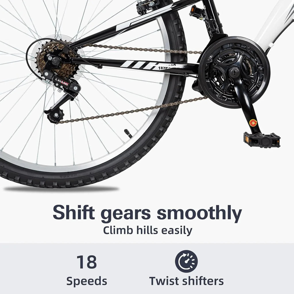 WEIZE Mountain Bike 26 27.5 inch Outdoor Hybrid Bikes 18-Speed High-Carbon Steel Full Suspension