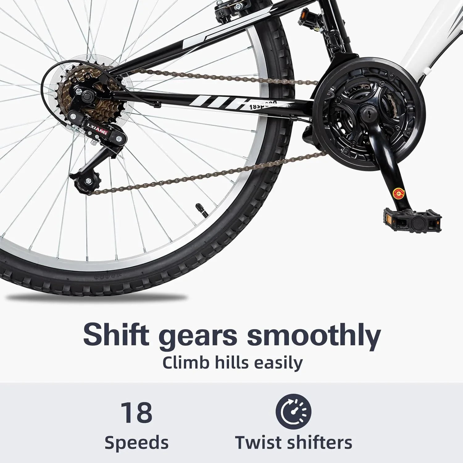 WEIZE Mountain Bike 26 27.5 inch Outdoor Hybrid Bikes 18-Speed High-Carbon Steel Full Suspension